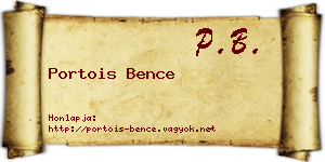 Portois Bence névjegykártya